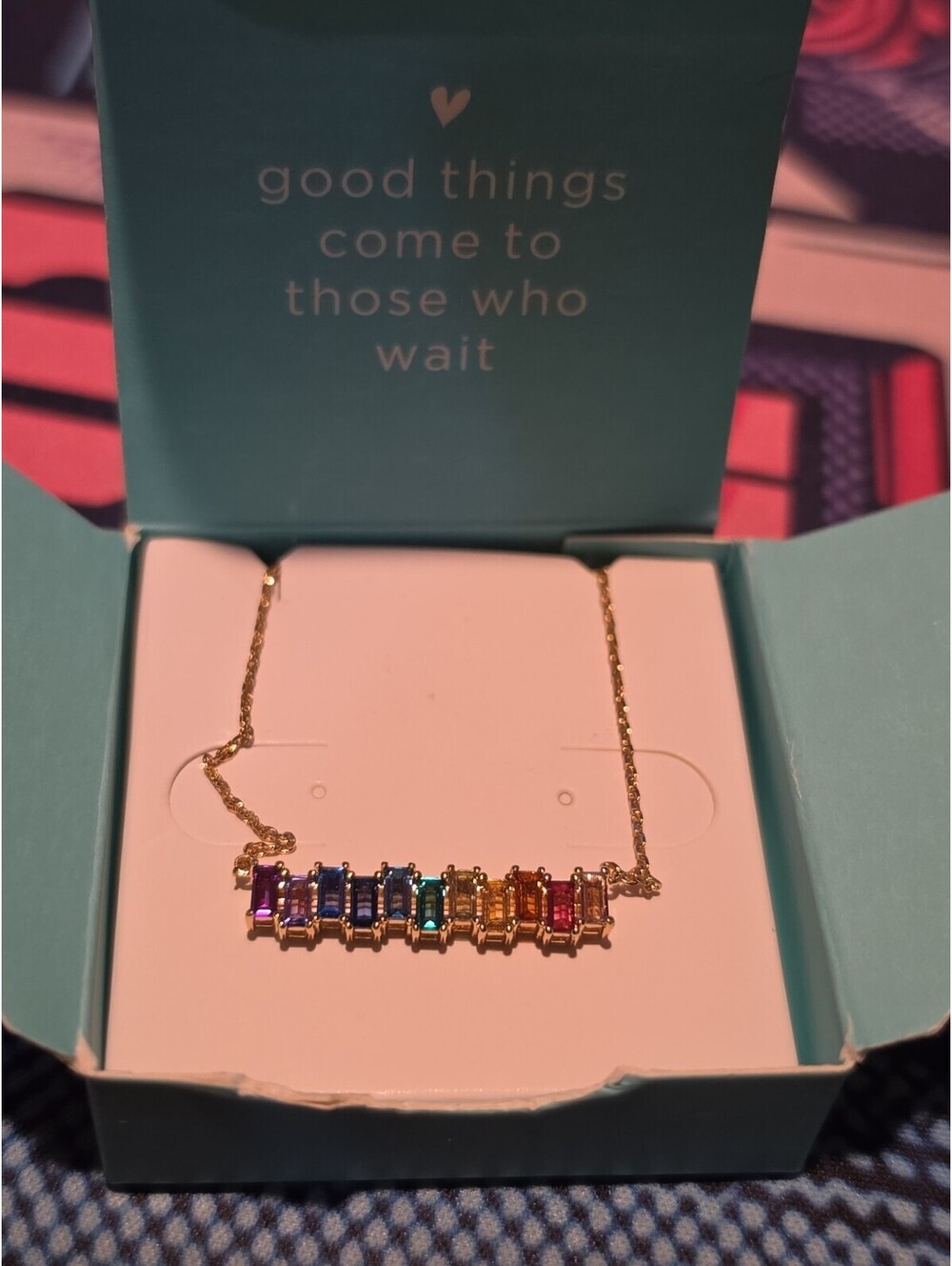 Origami Owl Necklace NL2013 Gold Toned Rainbow